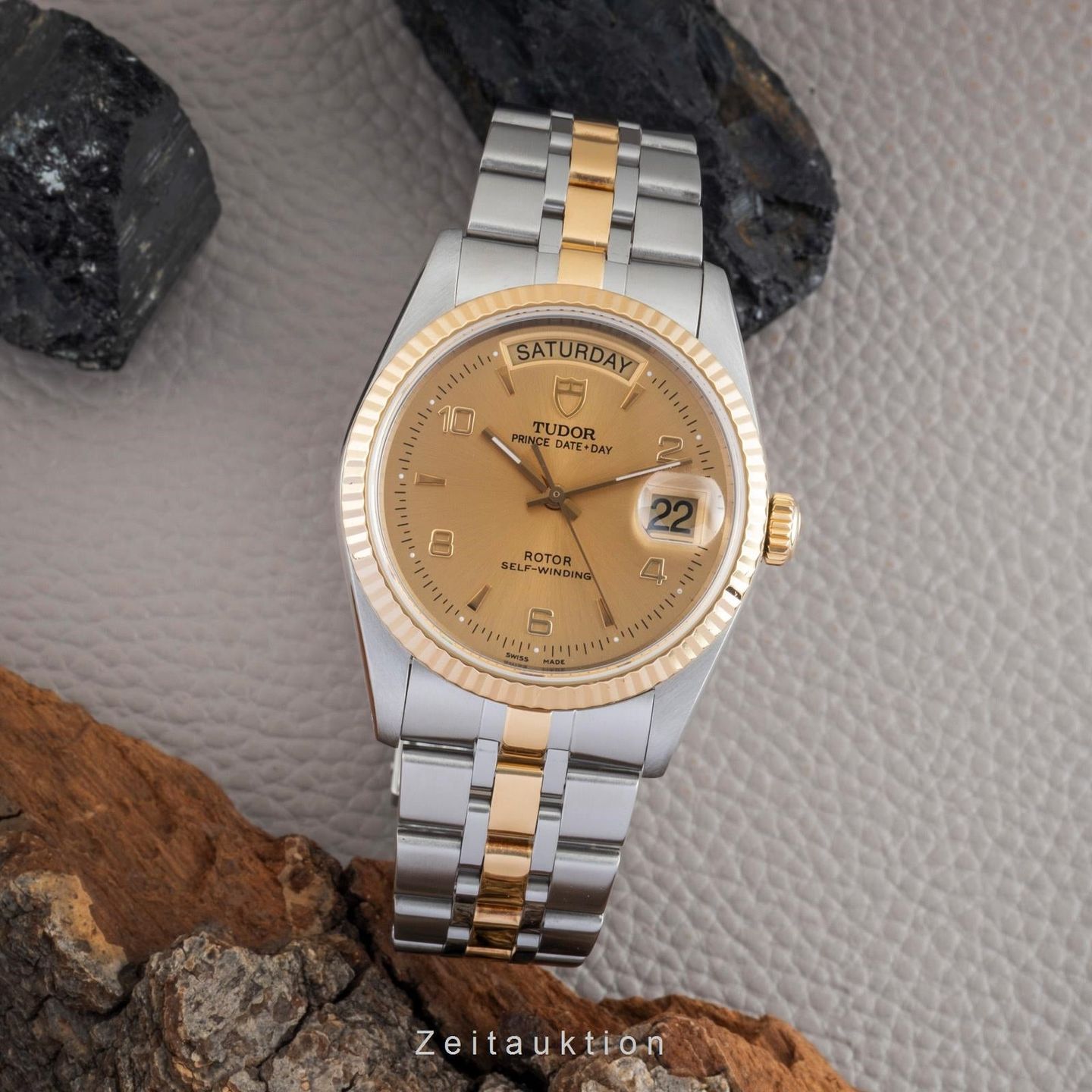 Tudor Prince Date 76213 (Unknown (random serial)) - Champagne dial 36 mm Gold/Steel case (3/8)