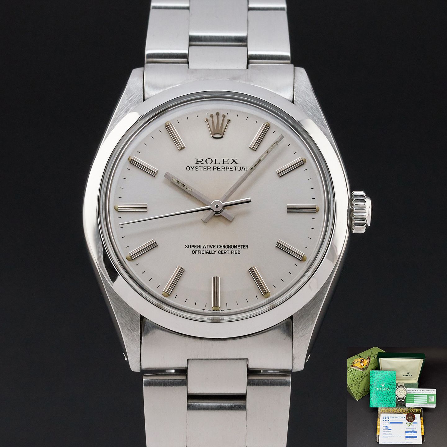 Rolex Oyster Perpetual 1002 (1982) - 34mm Staal (1/8)