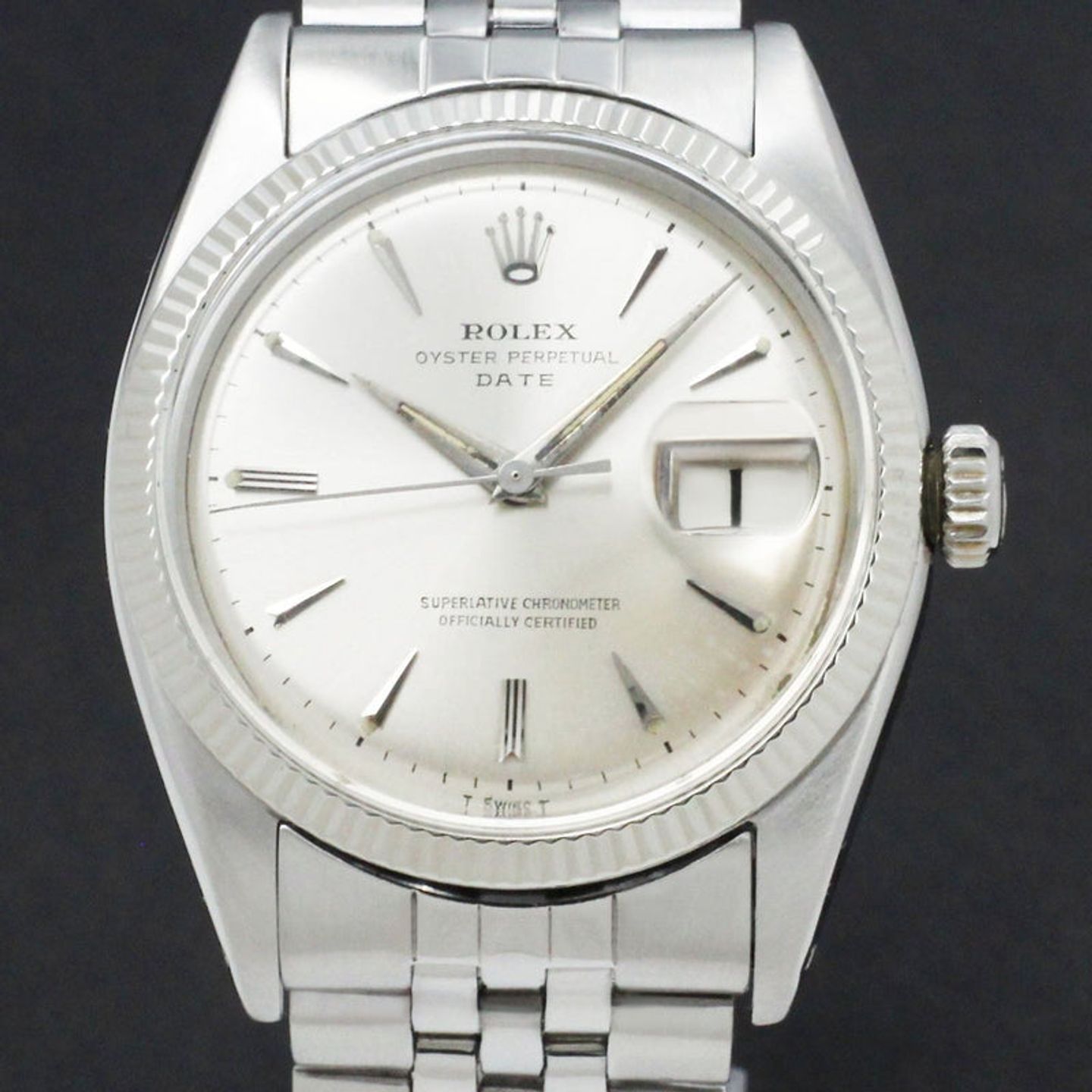 Rolex Datejust 6605 (1959) - Zilver wijzerplaat 36mm Staal (1/7)