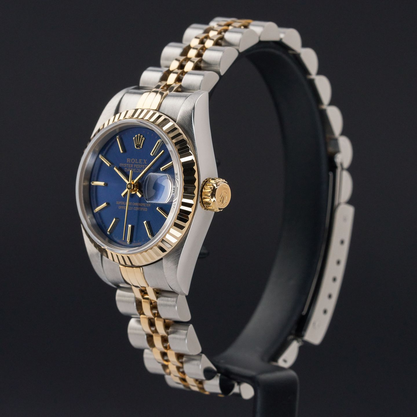 Rolex Lady-Datejust 79173 (2002) - Blue dial 26 mm Gold/Steel case (4/8)