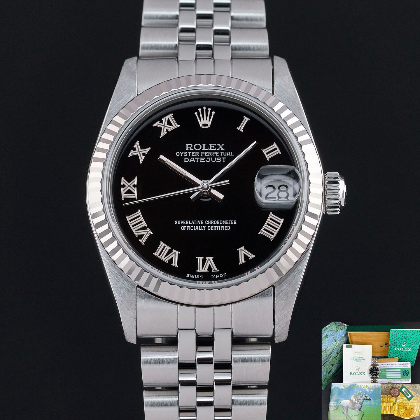 Rolex Datejust 31 68274 (1996) - Black dial 31 mm Steel case (1/7)