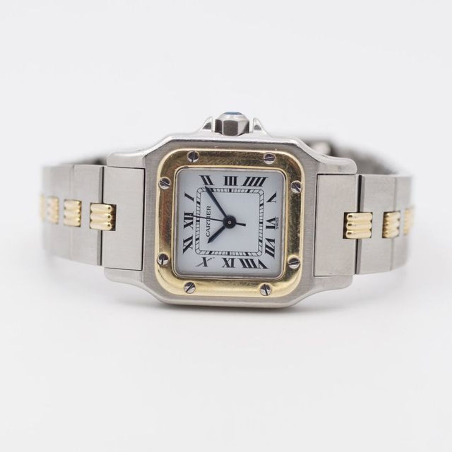 Cartier Santos 0902 (1990) - White dial 24 mm Gold/Steel case (7/8)