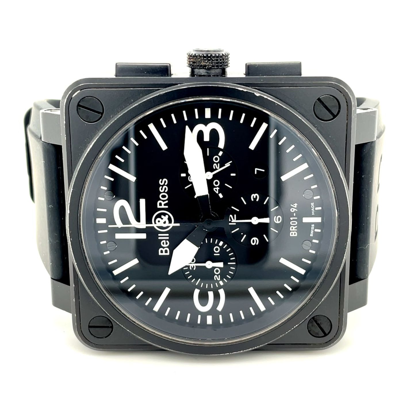 Bell & Ross BR 01-94 Chronographe BR01-94 (2010) - Zwart wijzerplaat 34mm Carbon (1/8)