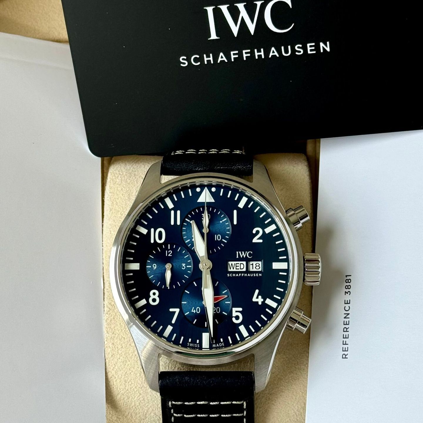 IWC Pilot Chronograph IW378003 (2021) - Blue dial 43 mm Steel case (7/7)