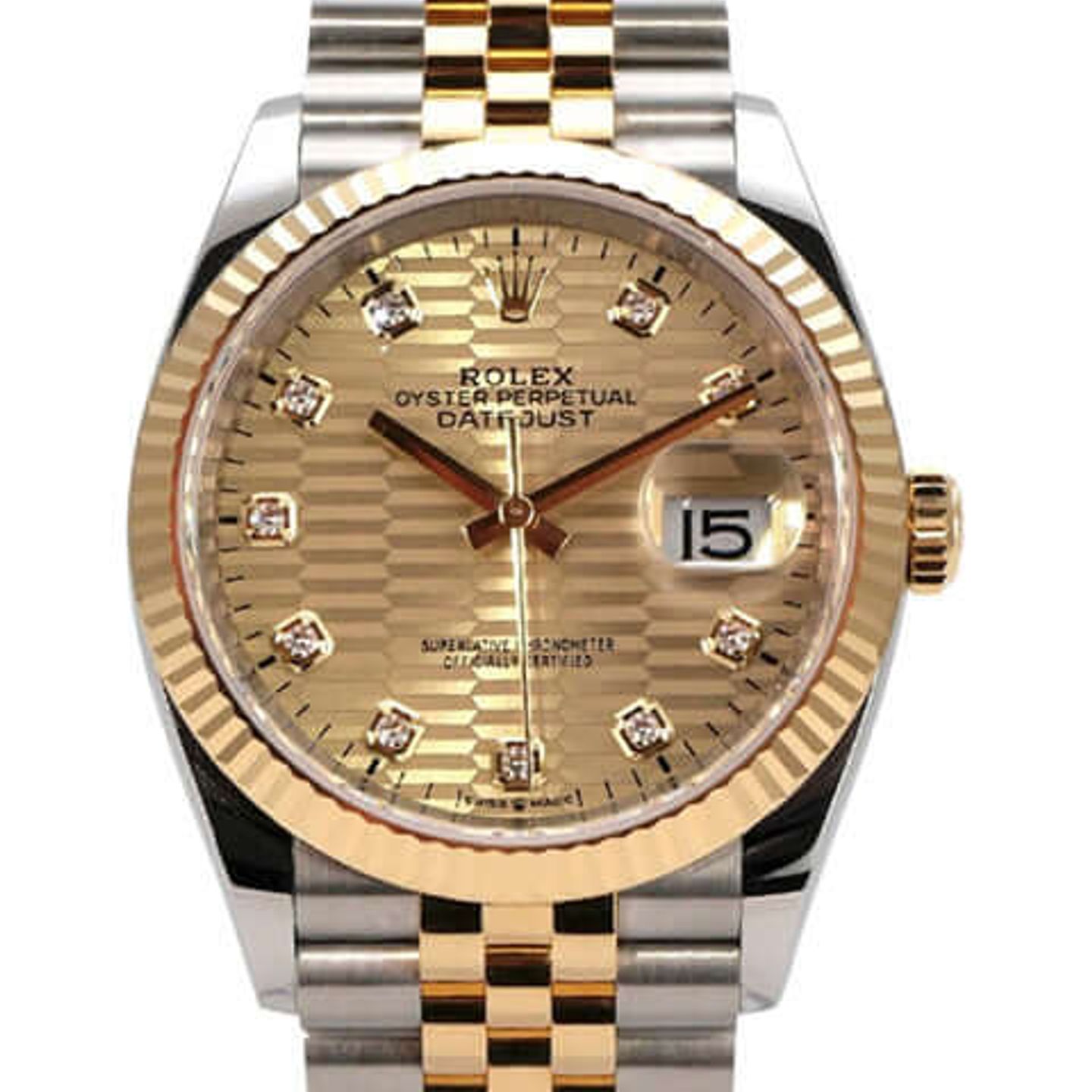 Rolex Datejust 36 126233 (2022) - Champagne wijzerplaat 36mm Staal (1/8)