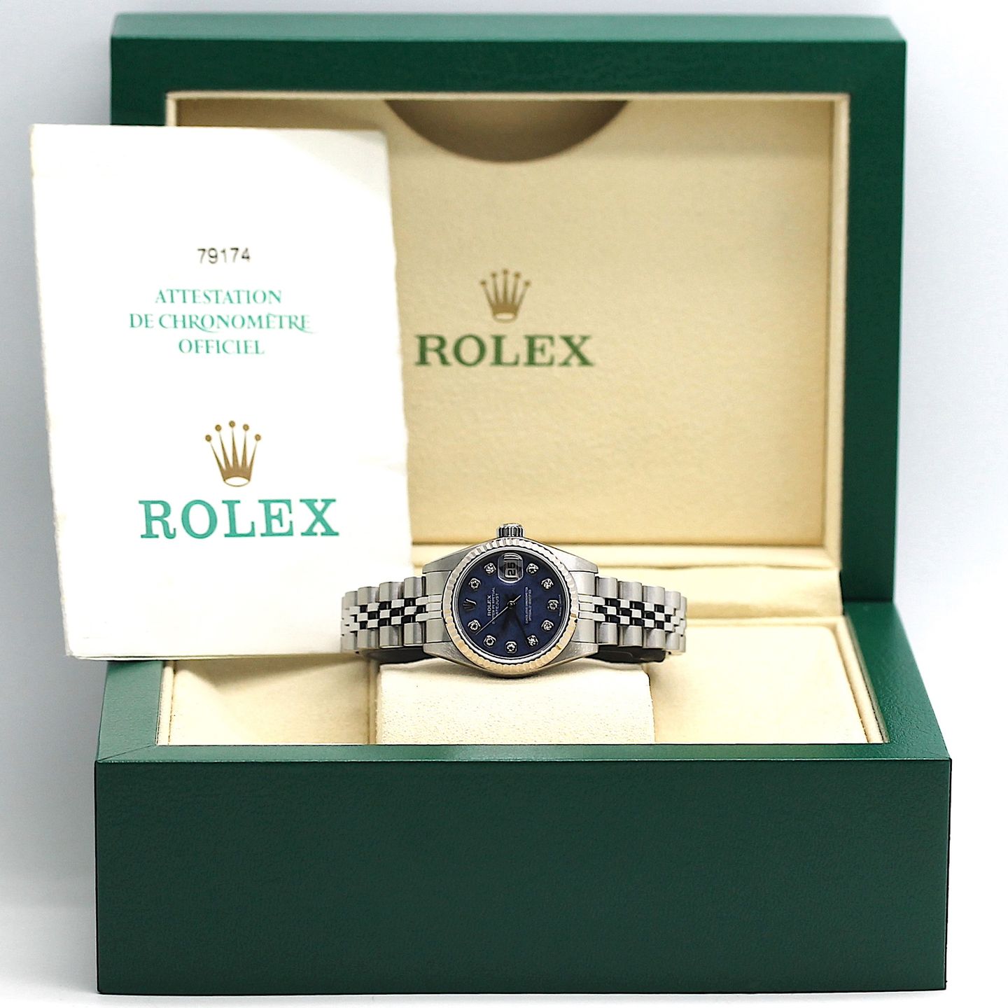 Rolex Lady-Datejust 79174 (2003) - Blue dial 26 mm Steel case (5/8)