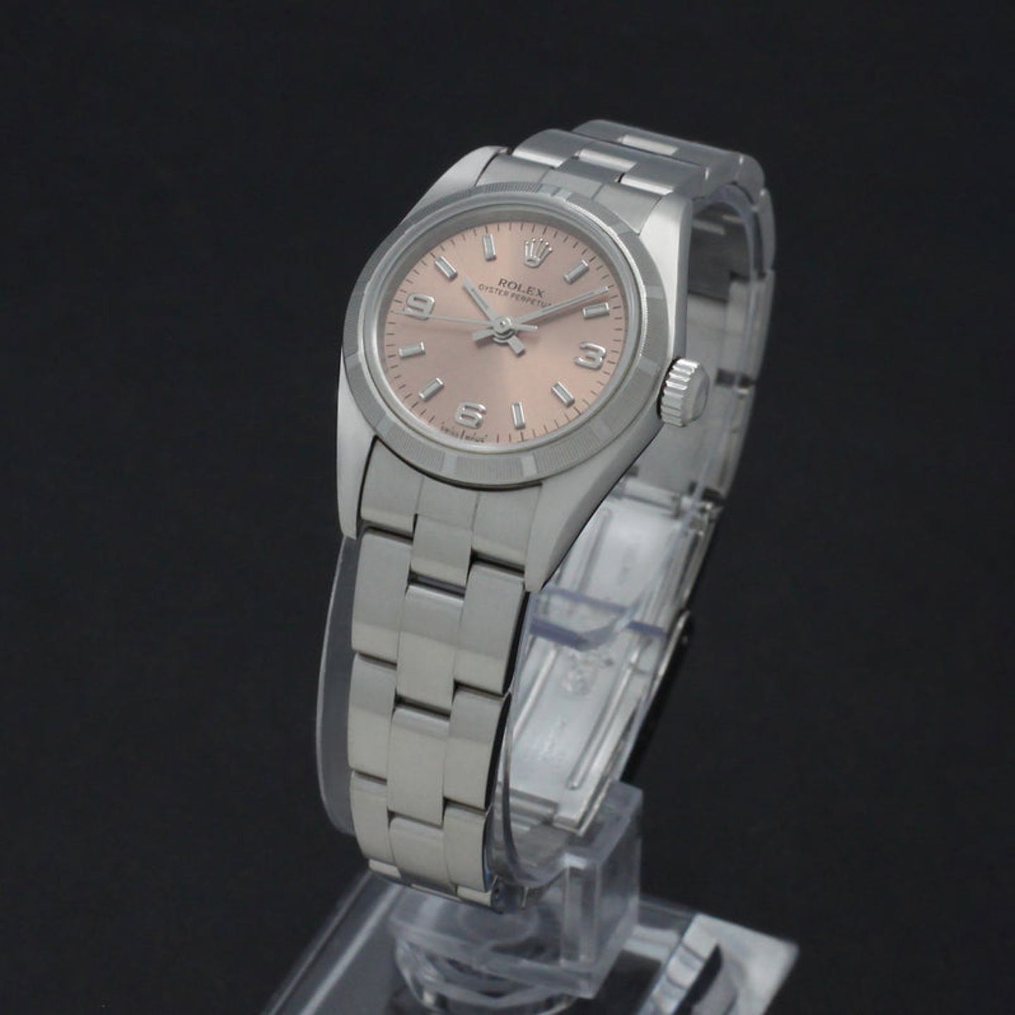 Rolex Oyster Perpetual 76030 (2000) - Roze wijzerplaat 26mm Staal (2/7)