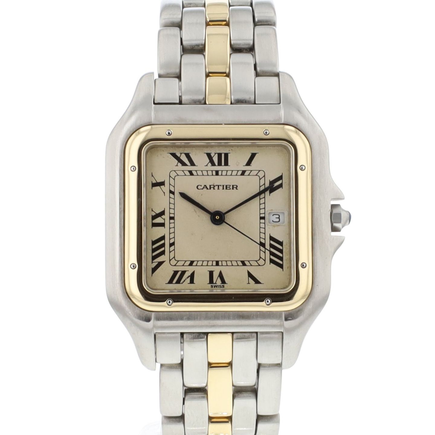 Cartier Panthère 83957 (Unknown (random serial)) - Champagne dial 29 mm Gold/Steel case (1/6)