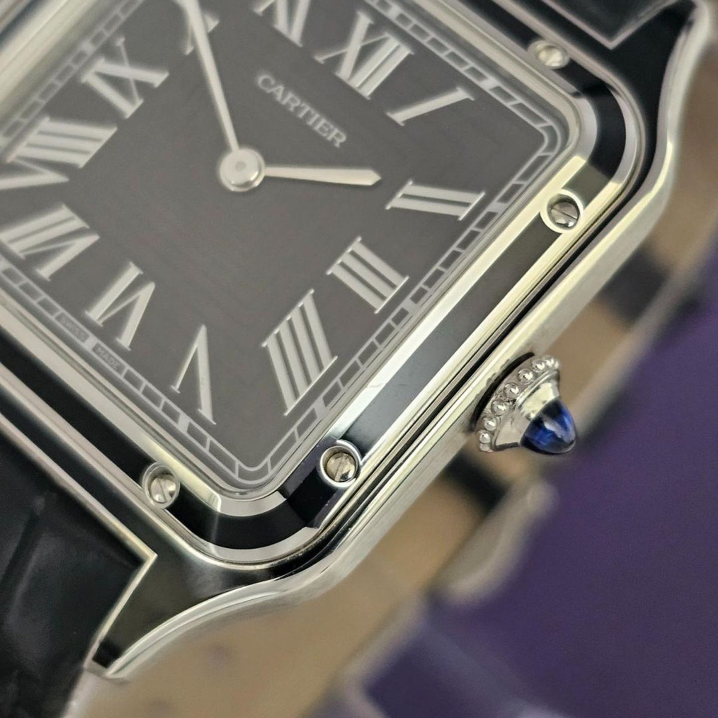 Cartier Santos Dumont WSSA0046 (2024) - Zwart wijzerplaat 44mm Staal (3/4)