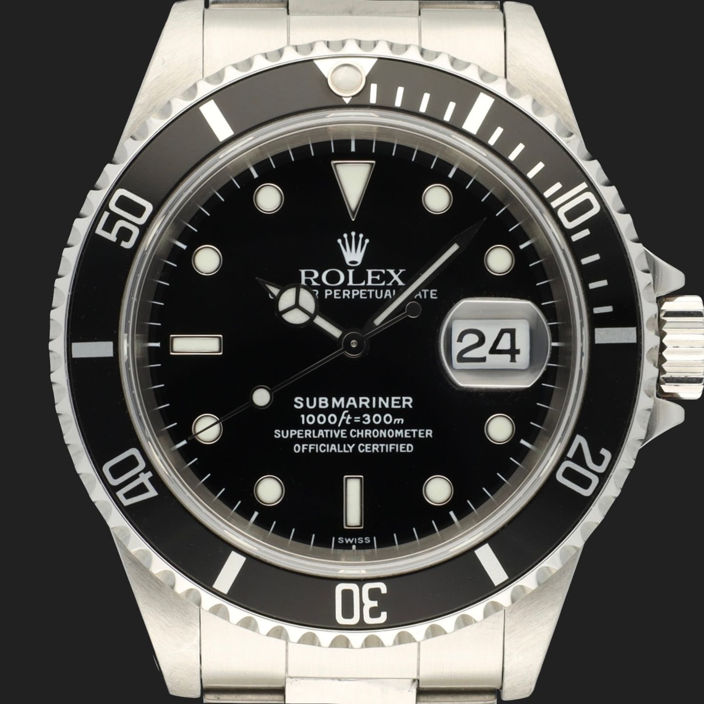 Rolex Submariner Date 16610 (1999) - Zwart wijzerplaat 40mm Staal (2/8)