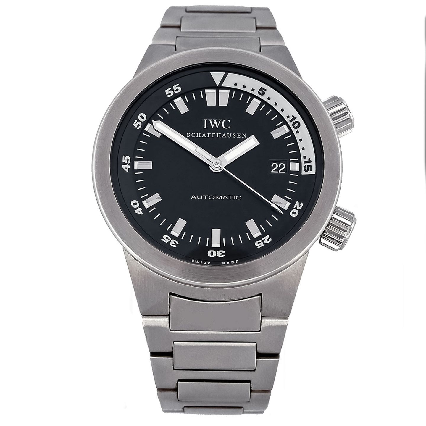 IWC Aquatimer Automatic IW354801 (2008) - Zwart wijzerplaat 42mm Staal (1/6)