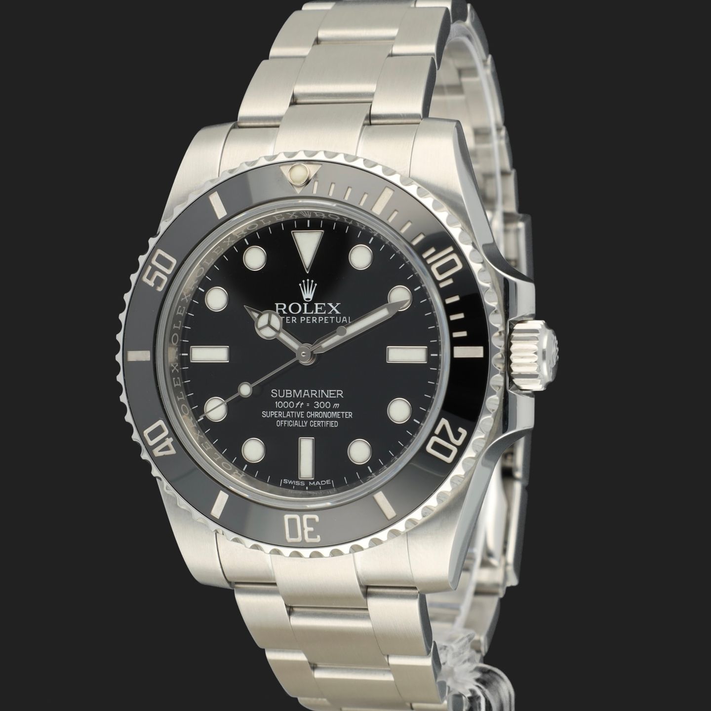 Rolex Submariner No Date 114060 (2017) - Black dial 40 mm Steel case (1/8)