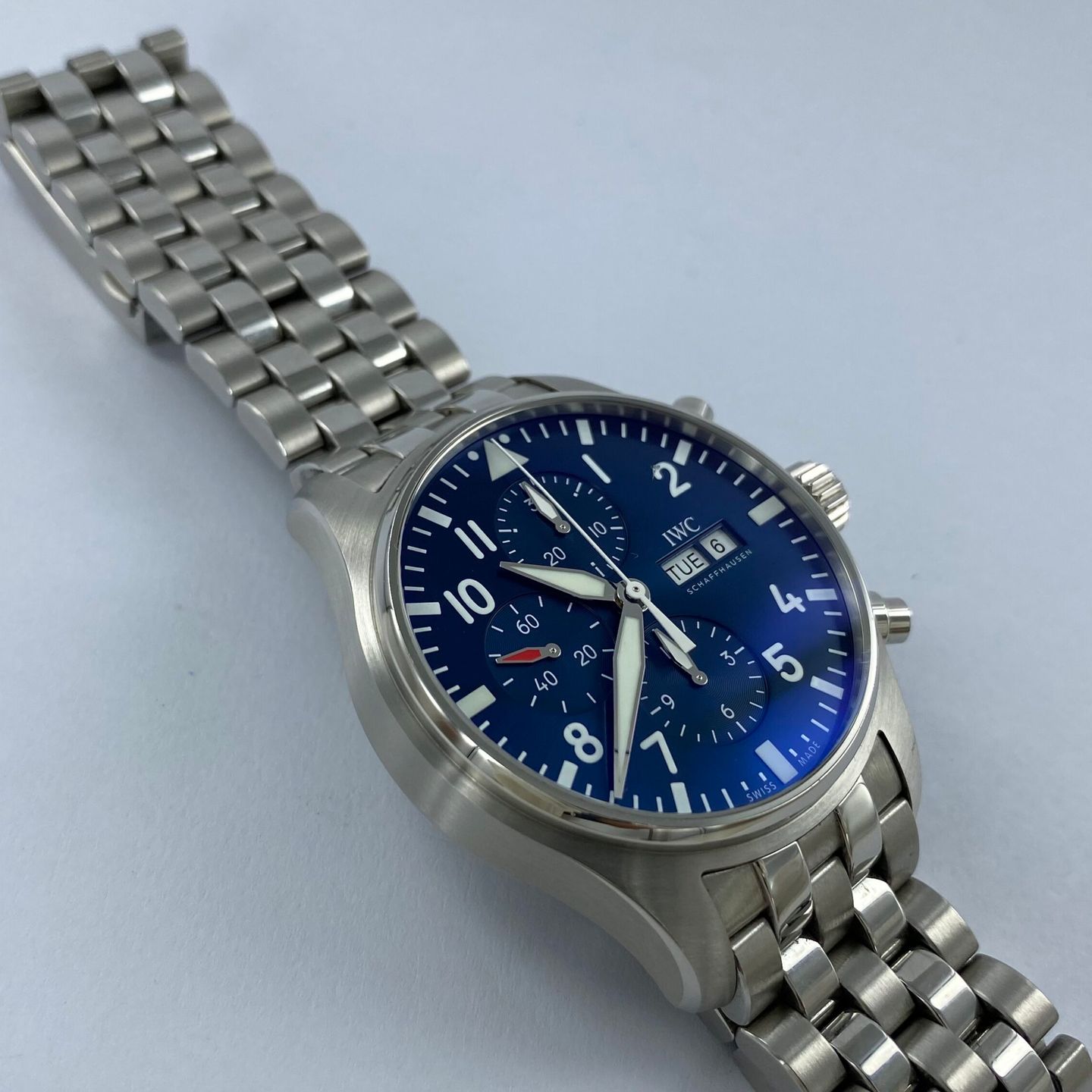 IWC Pilot Chronograph IW377717 (2021) - Blauw wijzerplaat 43mm Staal (6/8)