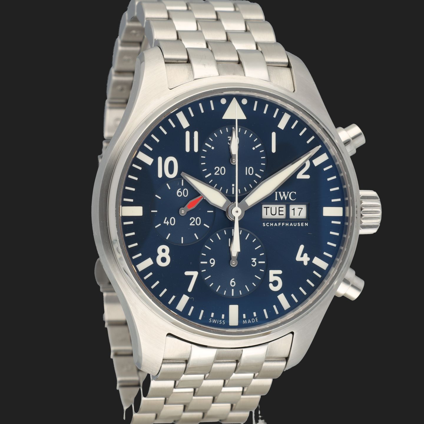 IWC Pilot Chronograph IW377717 (2020) - Blue dial 43 mm Steel case (4/8)