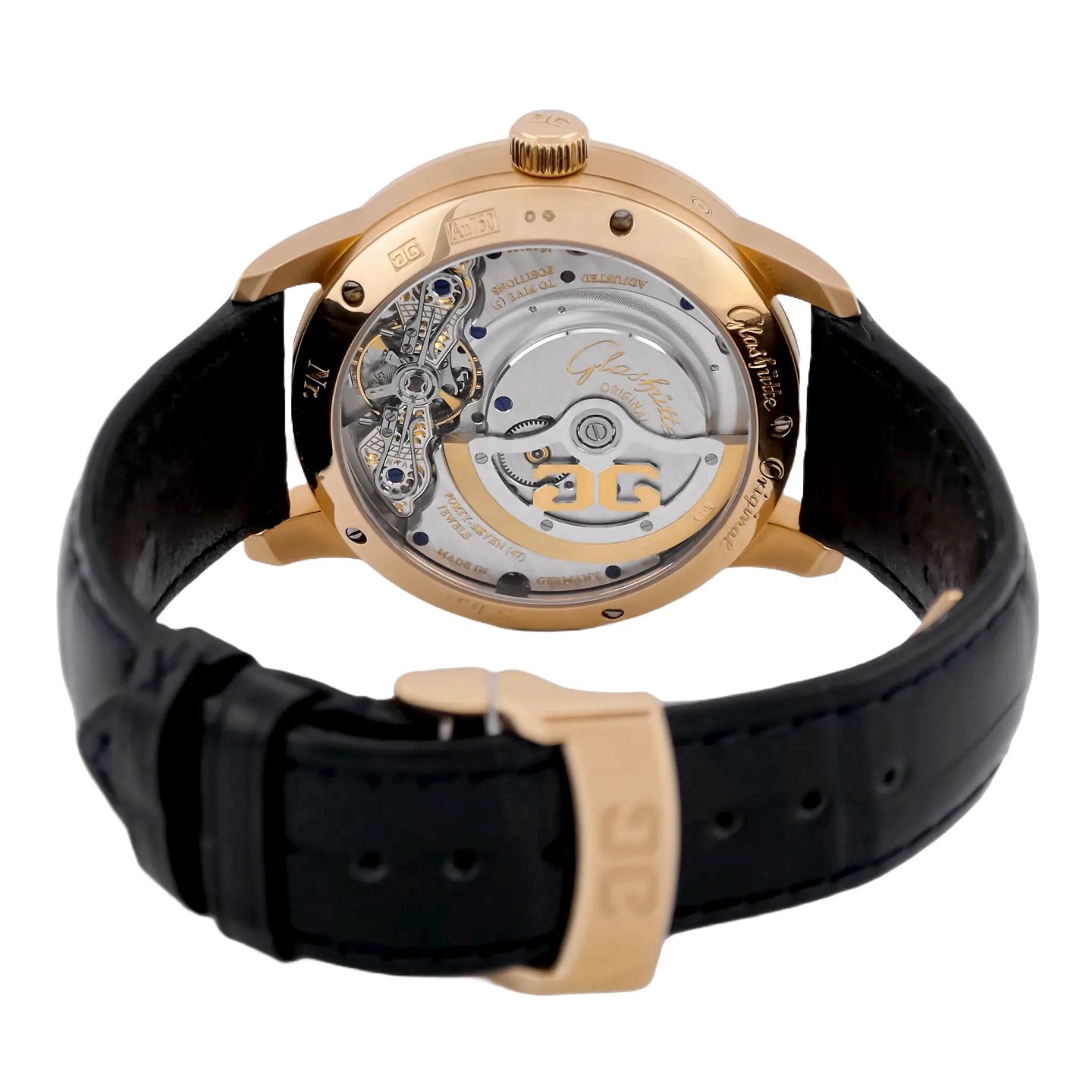 Glashütte Original PanoMaticLunar 1-90-02-11-35-30 (2021) - Black dial 40 mm Red Gold case (7/8)