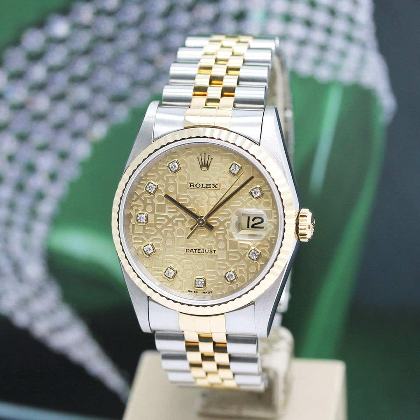 Rolex Datejust 36 16233 (1996) - Champagne dial 36 mm Gold/Steel case (8/8)