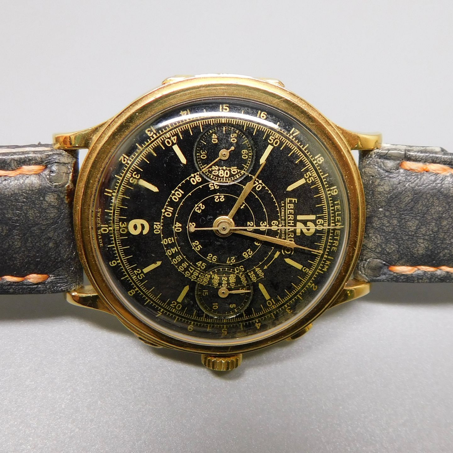Eberhard & Co. Extra-Fort Unknown (1940) - Roze wijzerplaat 39mm Geelgoud (2/5)