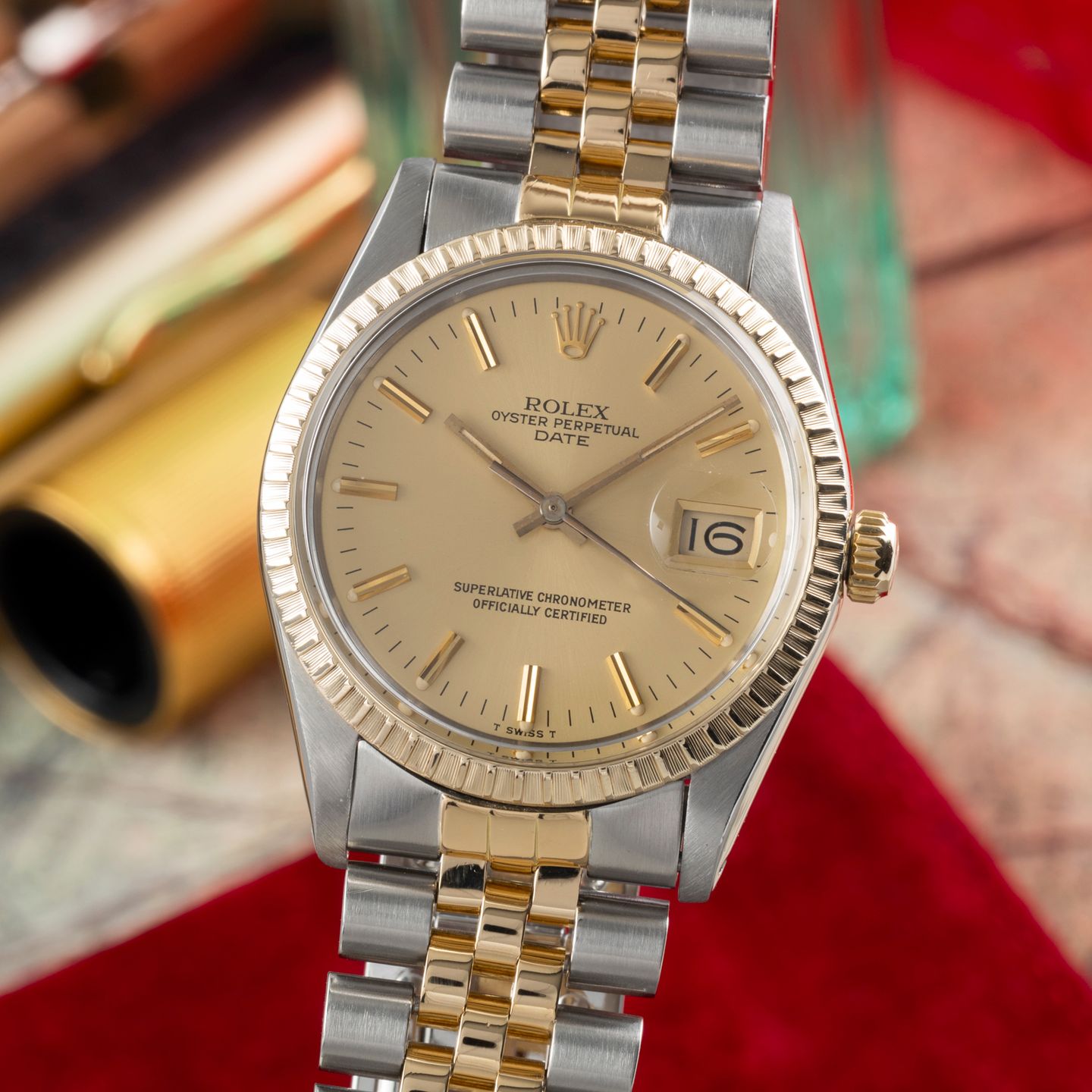 Rolex Oyster Perpetual Date 15053 (1982) - 34mm Goud/Staal (3/8)