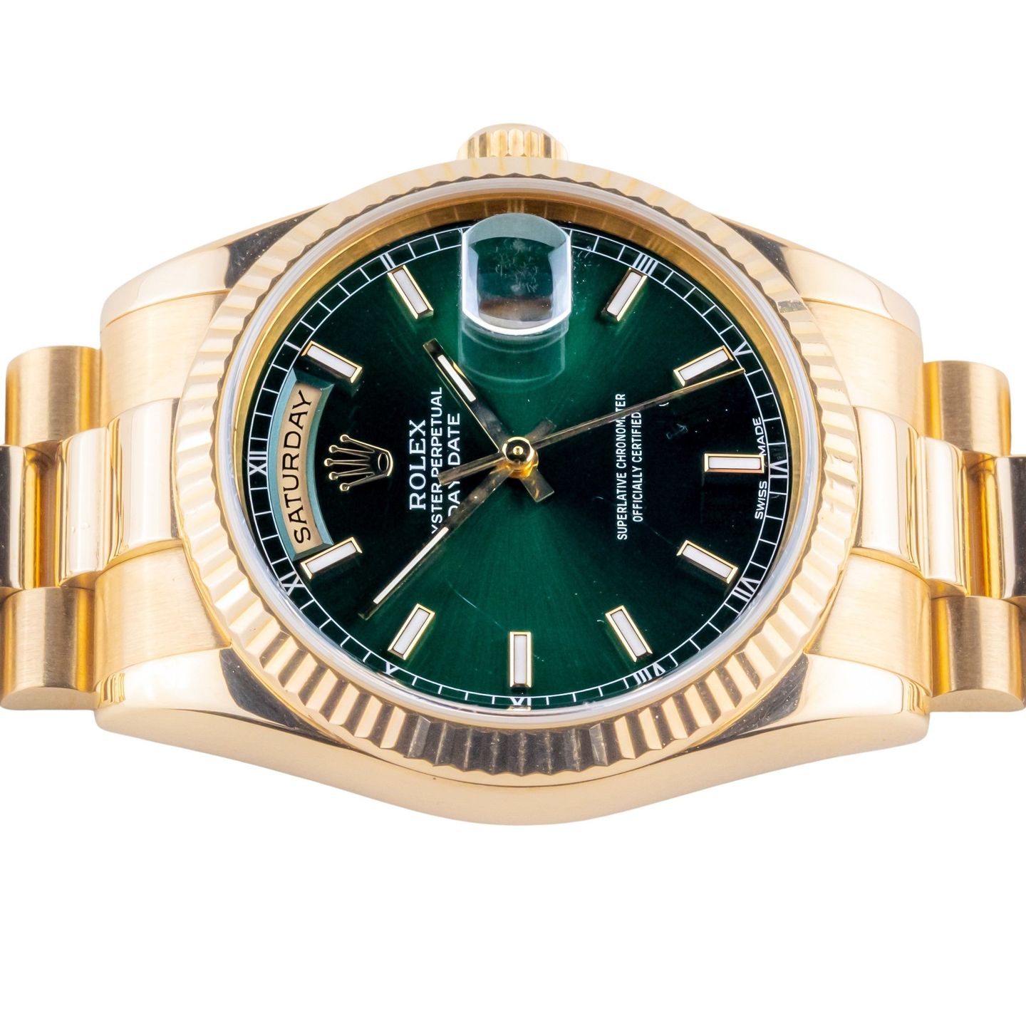 Rolex Day-Date 36 118238 (2001) - Groen wijzerplaat 36mm Geelgoud (5/8)