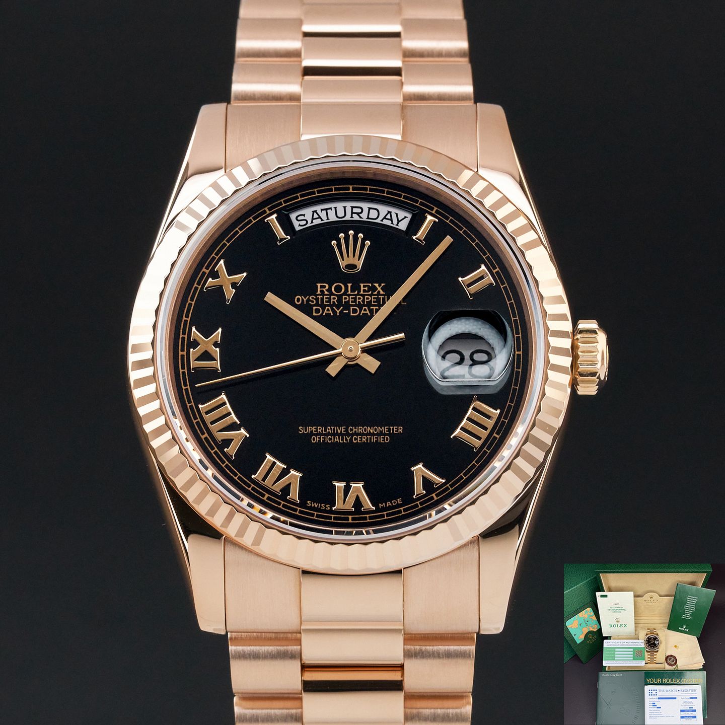 Rolex Day-Date 36 118235 (2000) - 36mm Roségoud (1/8)