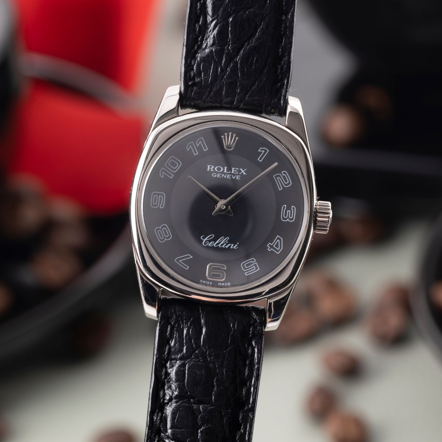 Rolex Cellini Danaos 6229 (2000) - Zwart wijzerplaat Geelgoud (3/8)