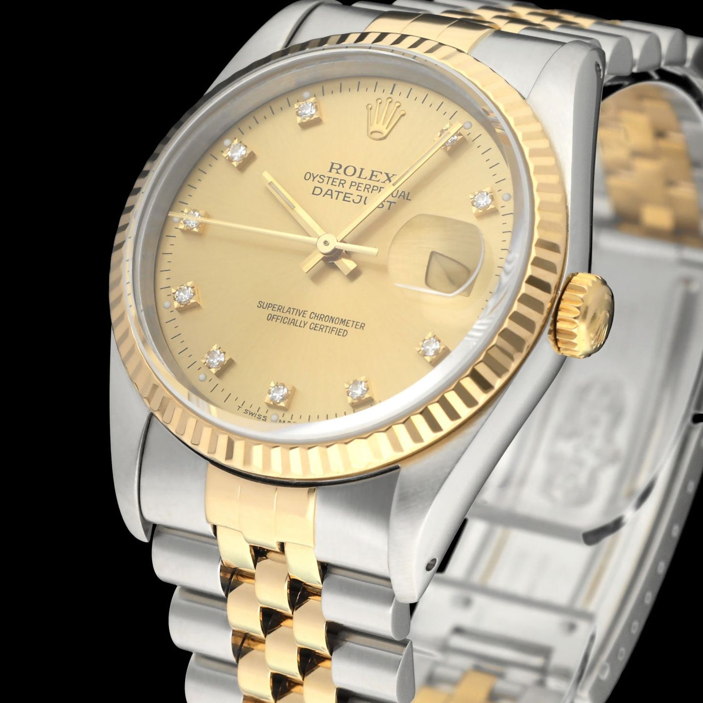 Rolex Datejust 36 16233G (1991) - 36 mm Gold/Steel case (7/8)
