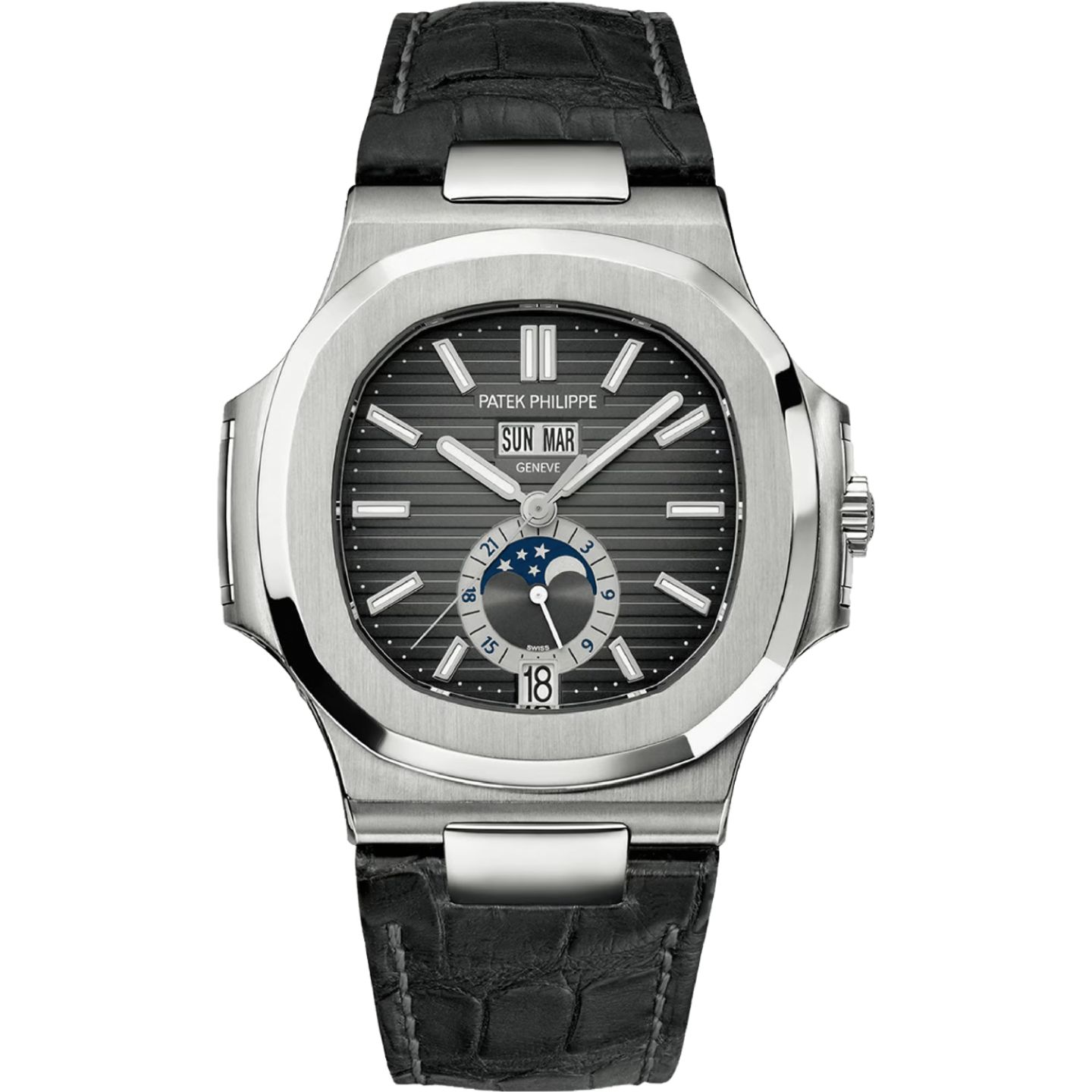 Patek Philippe Nautilus 5726A-001 (2021) - Zwart wijzerplaat 40mm Staal (1/8)