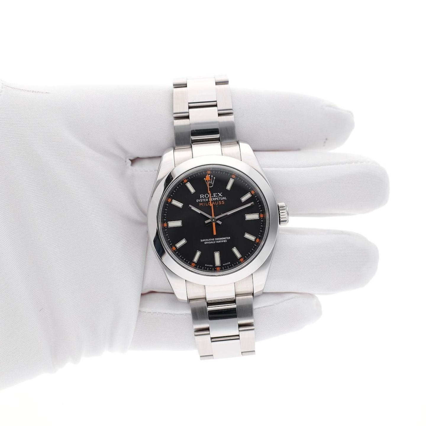 Rolex Milgauss 116400 (2008) - 40 mm Steel case (7/8)
