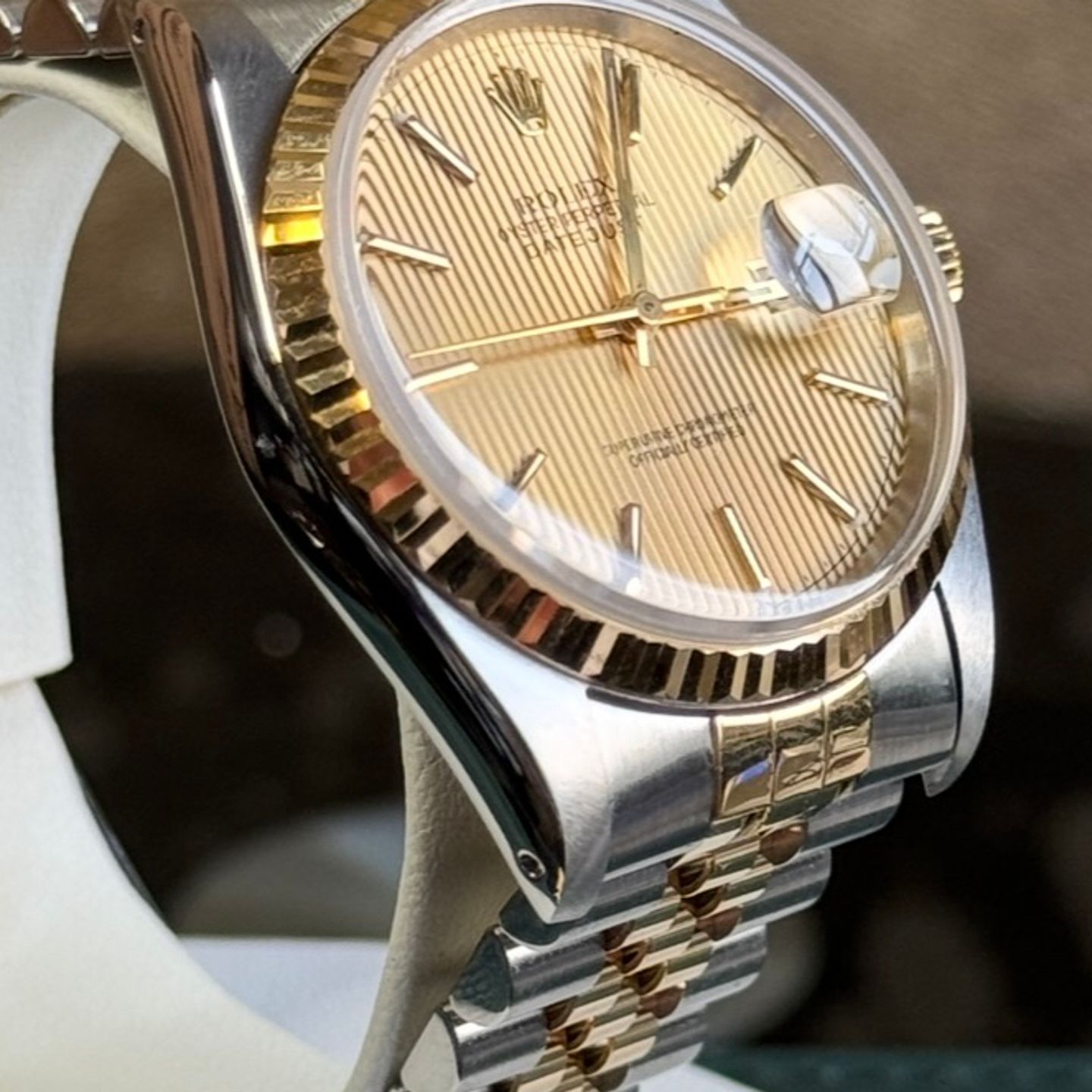 Rolex Datejust 36 16233 (1988) - Champagne dial 36 mm Gold/Steel case (5/8)
