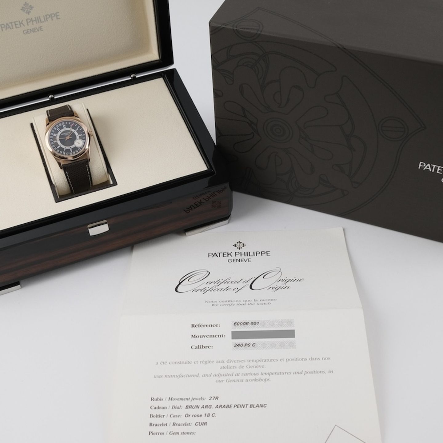 Patek Philippe Calatrava 6000R-001 (2011) - Bruin wijzerplaat 37mm Roségoud (8/8)