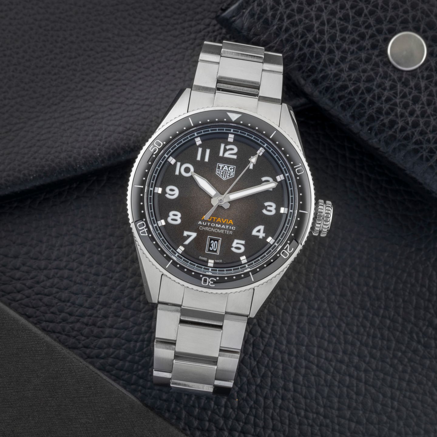 TAG Heuer Autavia WBE5114.EB0173 (2020) - Zwart wijzerplaat 42mm Staal (1/8)