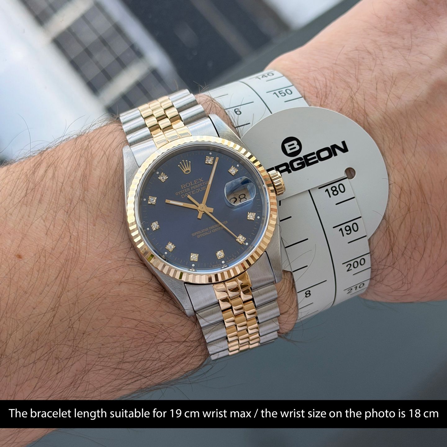 Rolex Datejust 36 16233 (1989) - Blue dial 36 mm Gold/Steel case (2/8)