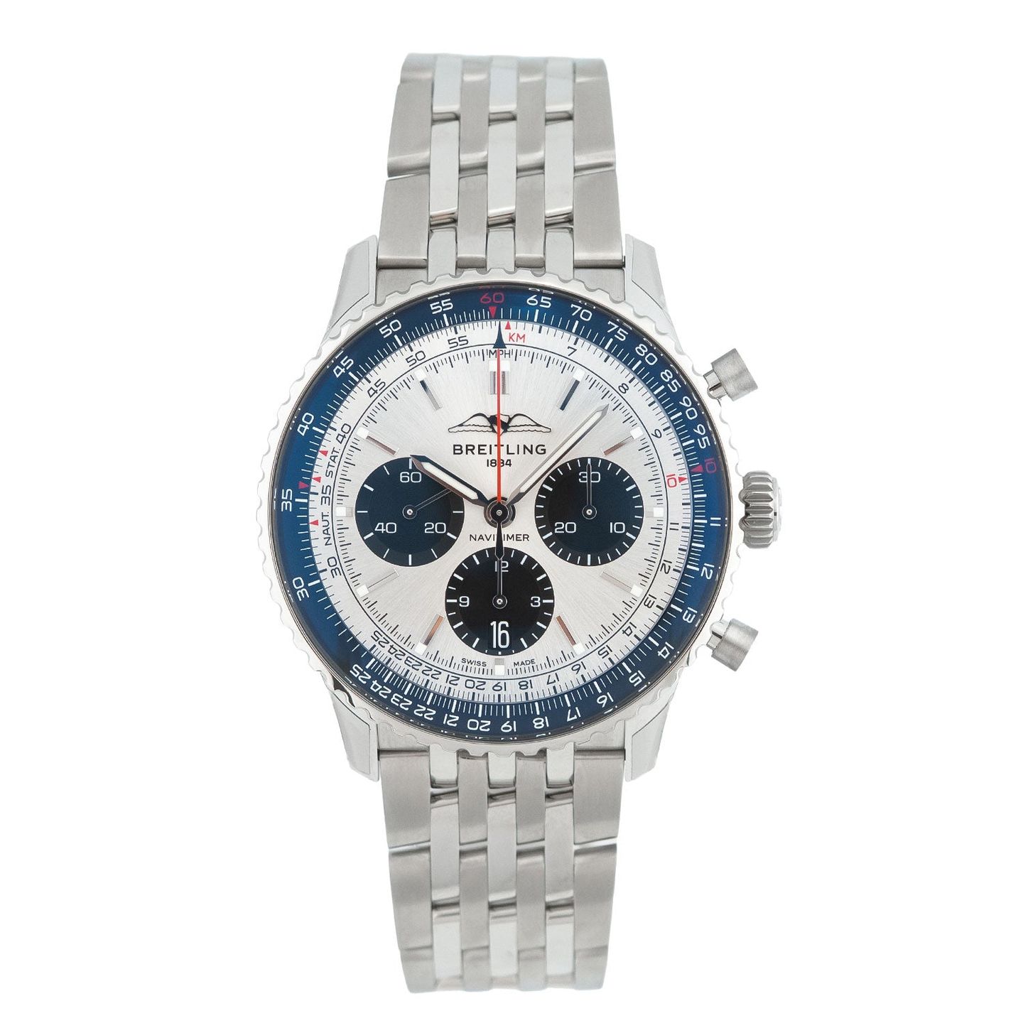 Breitling Navitimer 1 B01 Chronograph AB0138241G1A1 (2025) - Silver dial 43 mm Steel case (1/6)