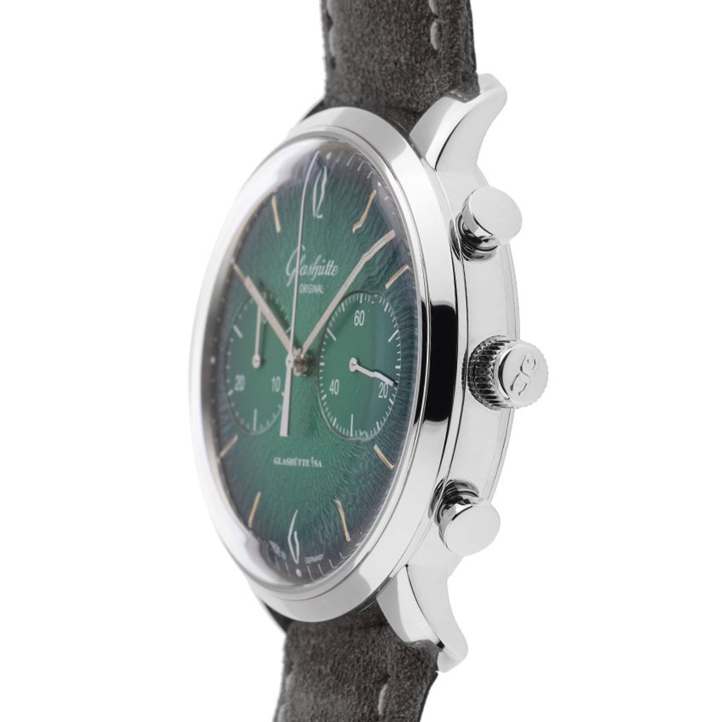 Glashütte Original Sixties Chronograph 1-39-34-05-22-04 (2025) - Green dial 42 mm Steel case (4/7)