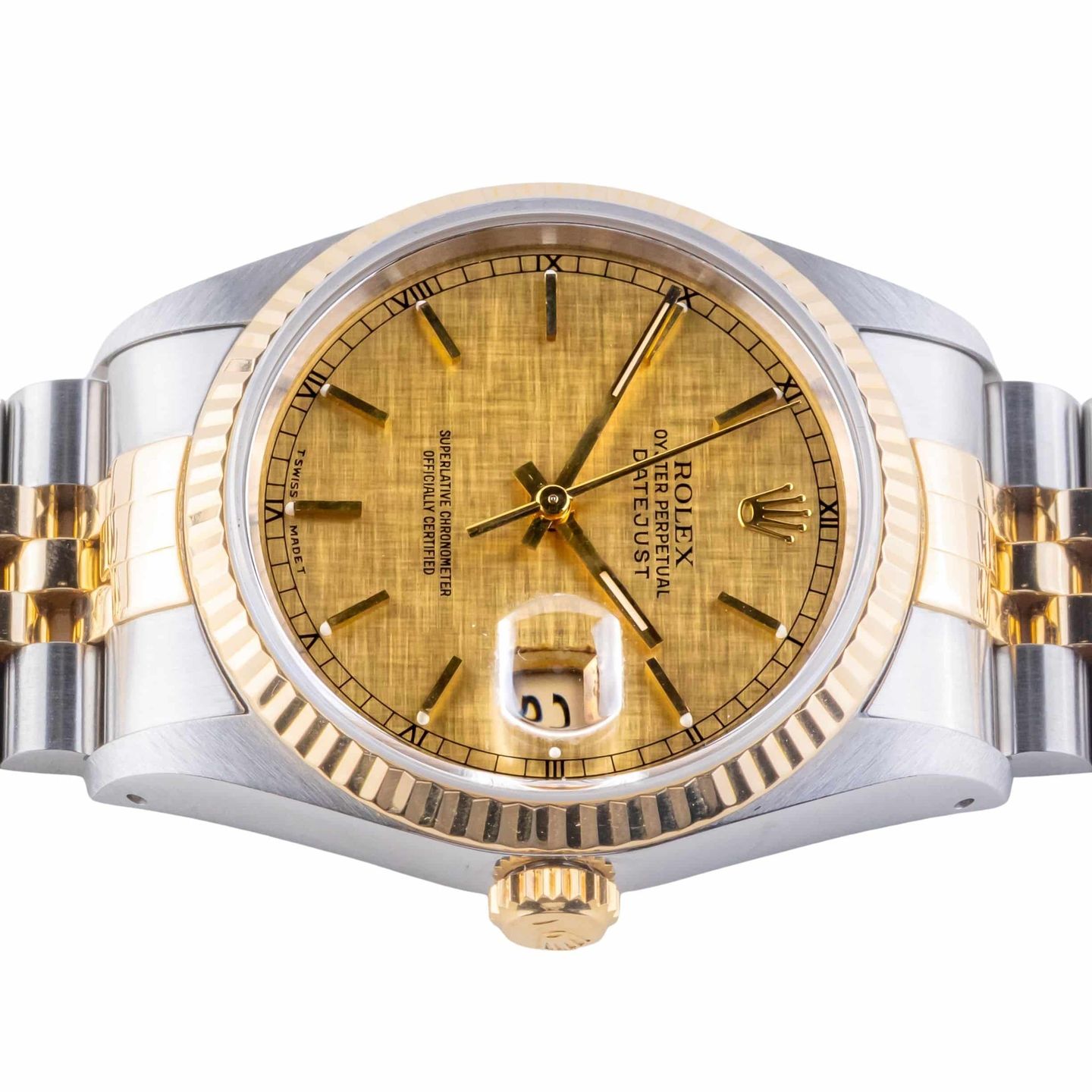 Rolex Datejust 36 16233 (1991) - Champagne dial 36 mm Gold/Steel case (6/8)
