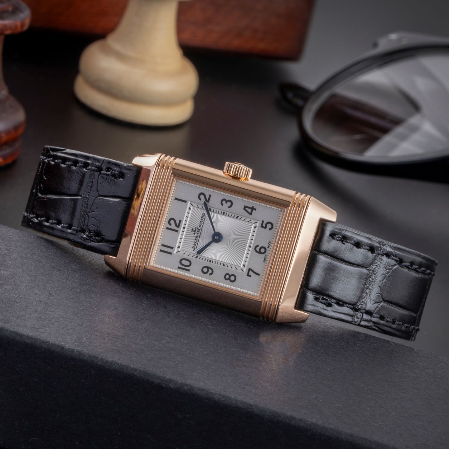 Jaeger-LeCoultre Reverso Classic Small Duetto Q2662430 (Unknown (random serial)) - Silver dial 21 mm Rose Gold case (2/8)