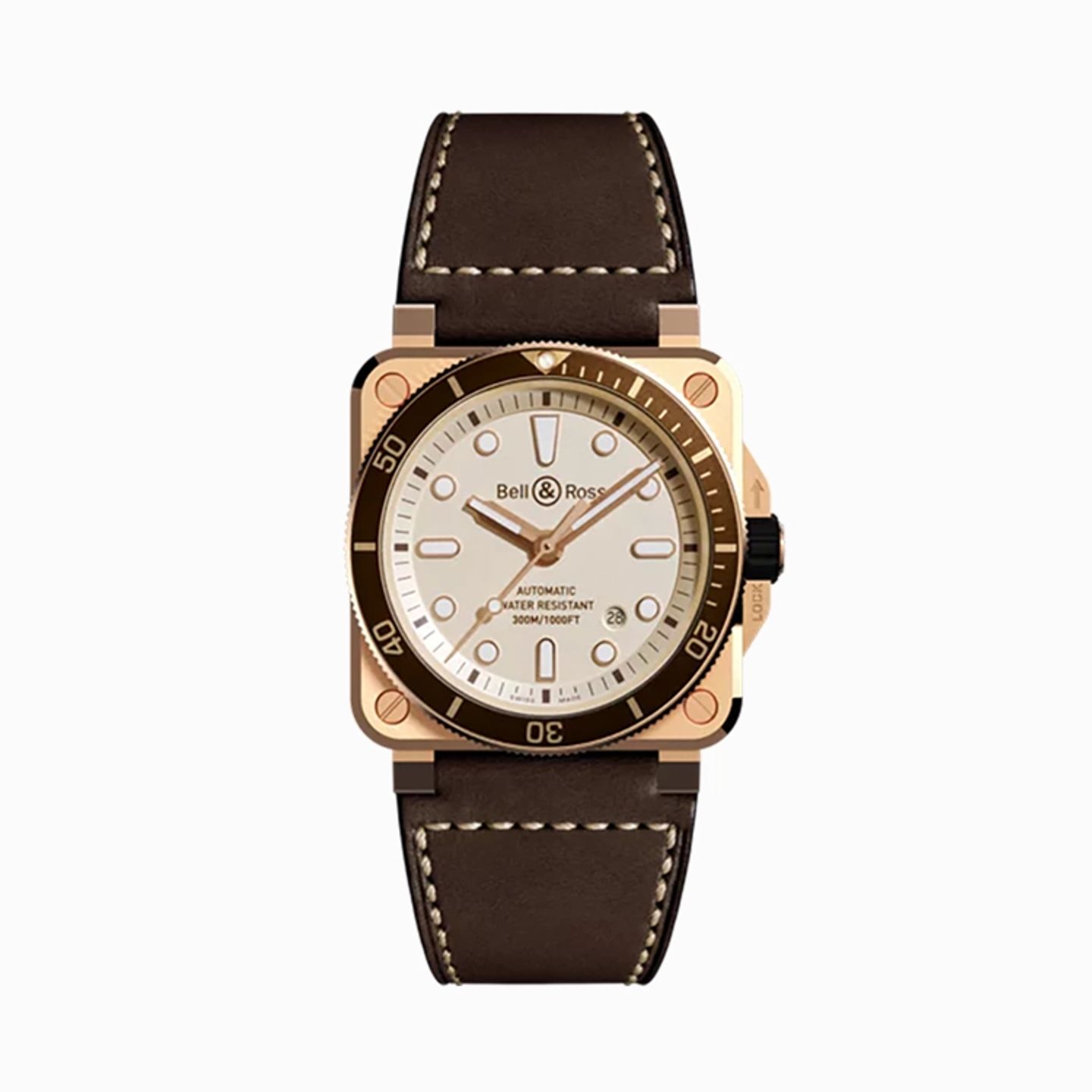 Bell & Ross BR 03 BR0392-D-WH-BR/SCA (2026) - Pearl dial 43 mm Bronze case (1/1)