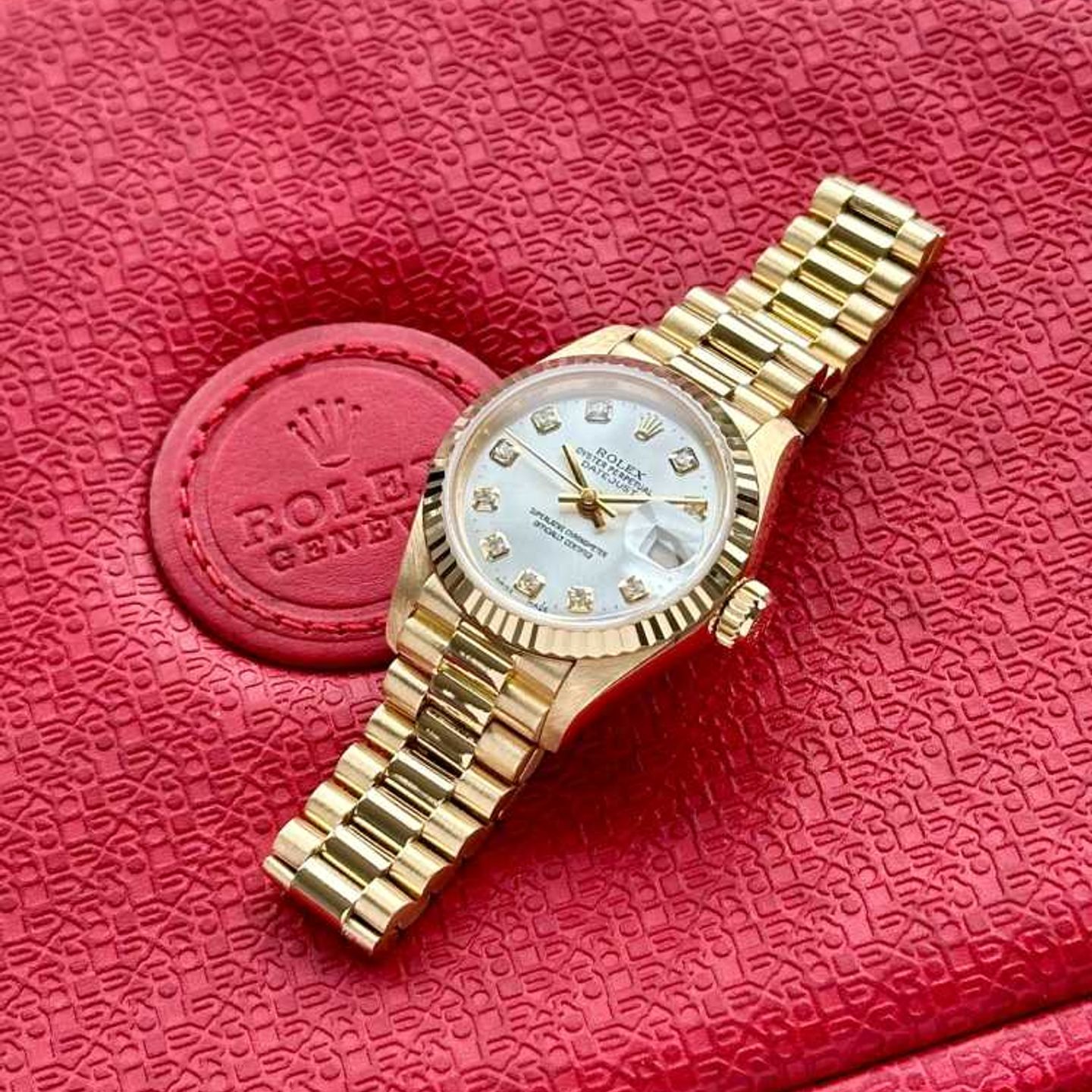 Rolex Lady-Datejust 69178G (1993) - Silver dial 26 mm Yellow Gold case (3/8)