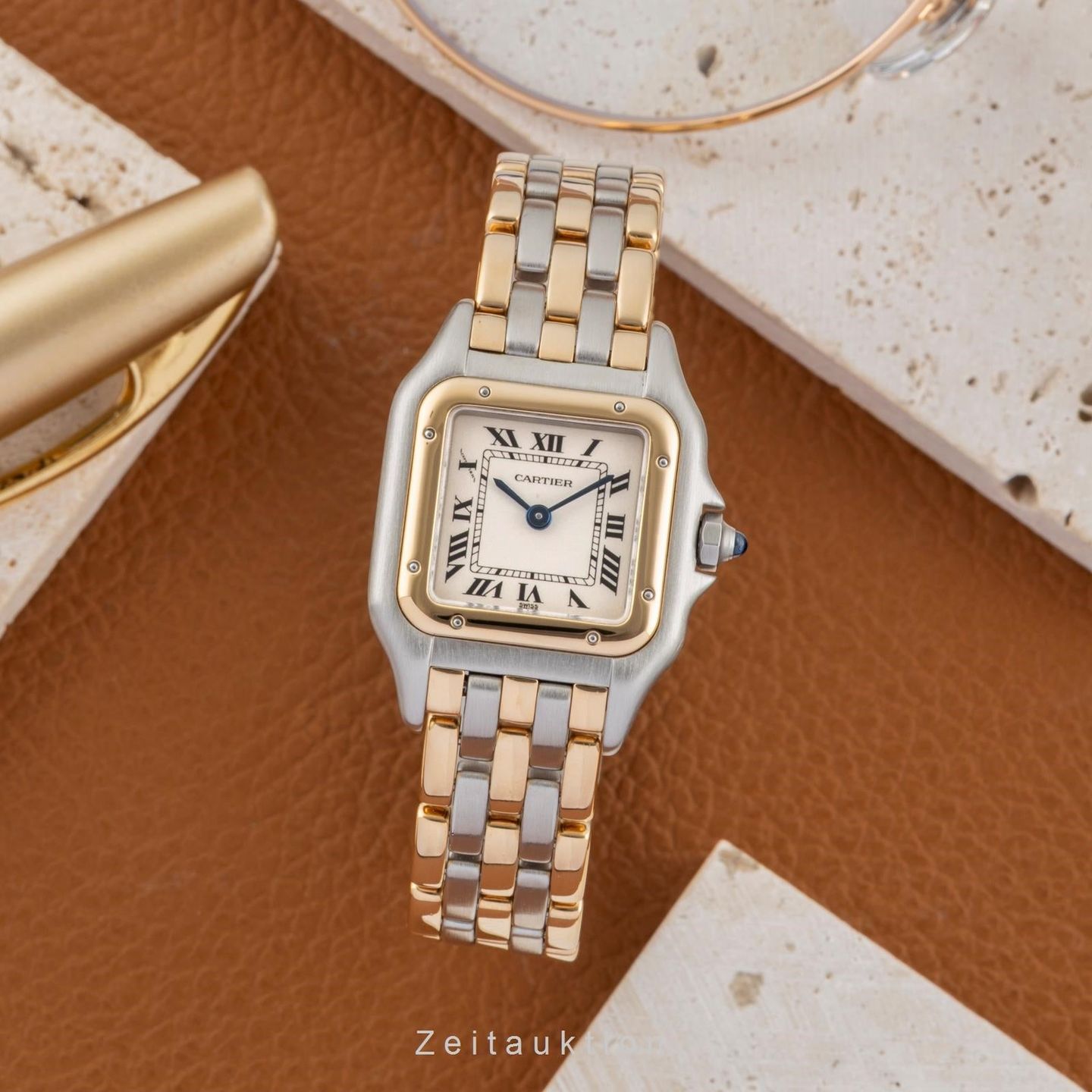 Cartier Panthère 166921 (1997) - White dial 22 mm Gold/Steel case (3/8)