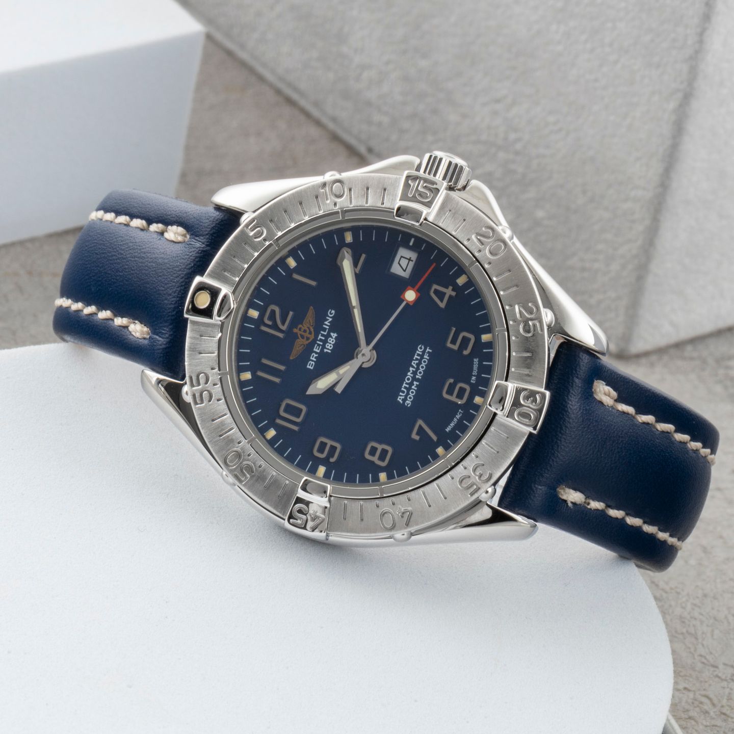 Breitling Colt Automatic A17035 (1995) - Blue dial 38 mm Steel case (2/8)