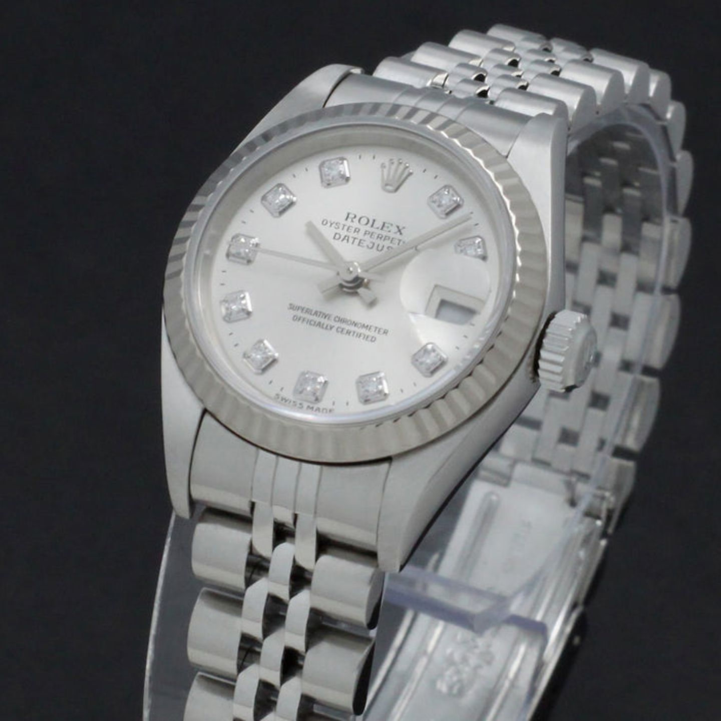 Rolex Lady-Datejust 79174 (2001) - Zilver wijzerplaat 26mm Staal (7/7)