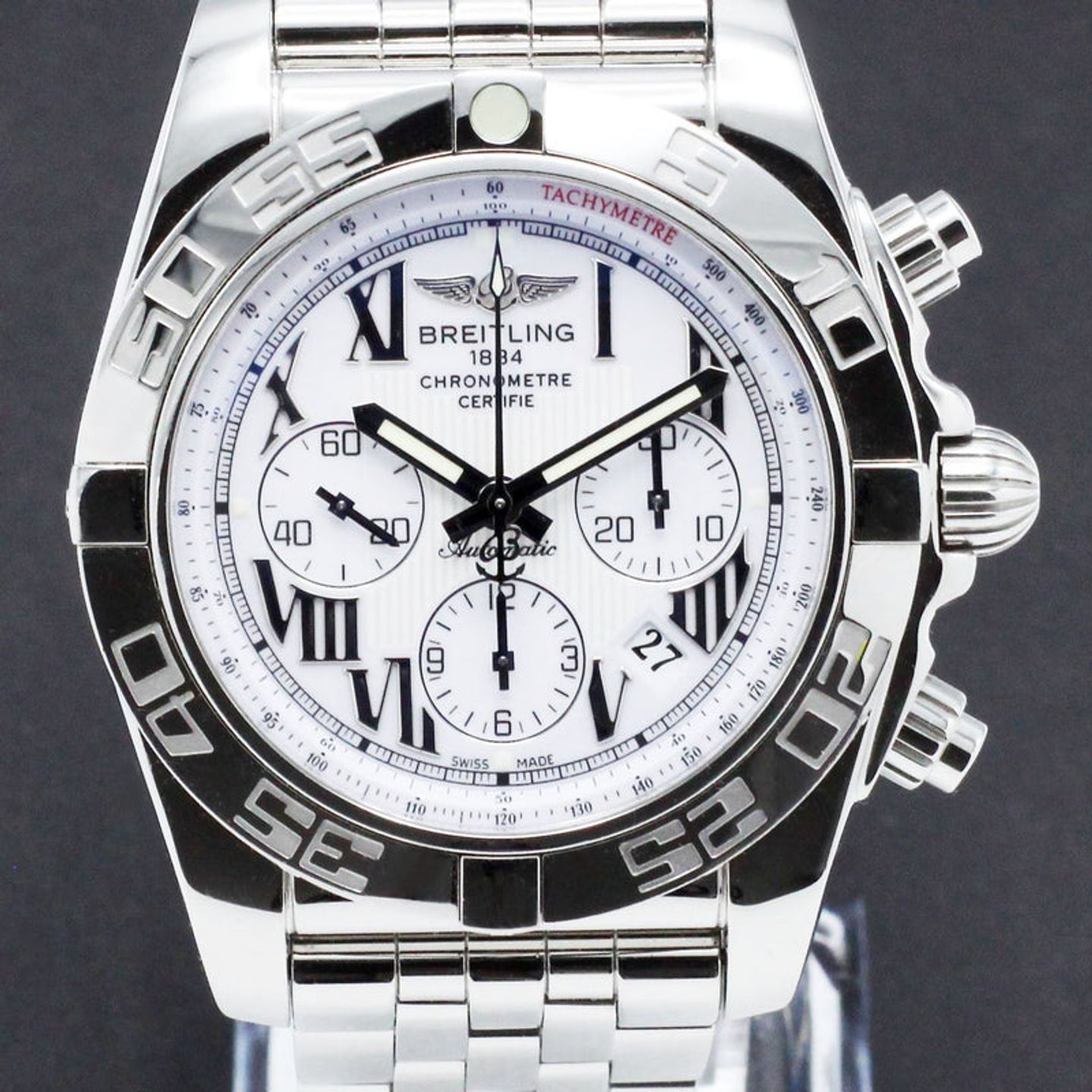 Breitling Chronomat 44 AB0110 (2010) - Wit wijzerplaat 44mm Staal (1/7)