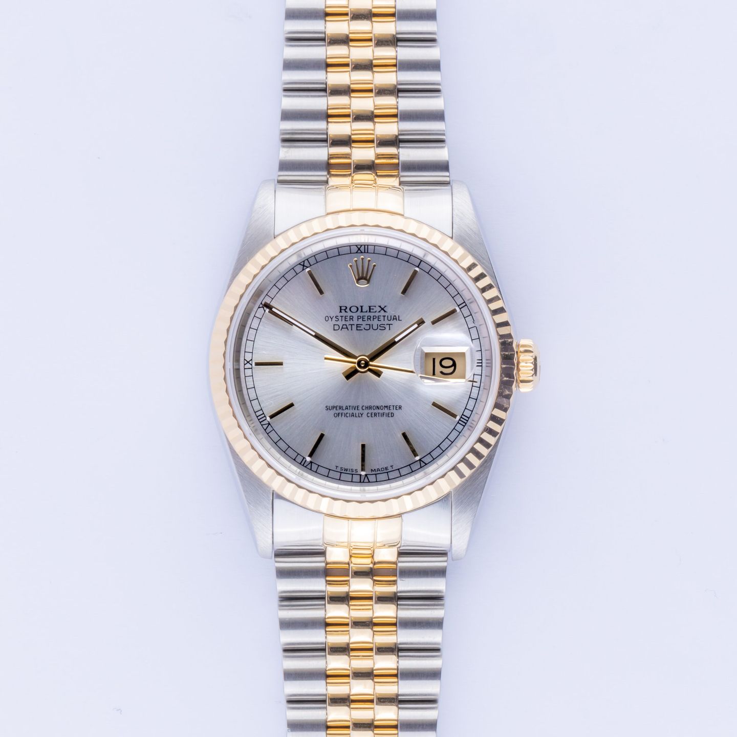 Rolex Datejust 36 16233 (1990) - Grey dial 36 mm Gold/Steel case (3/8)