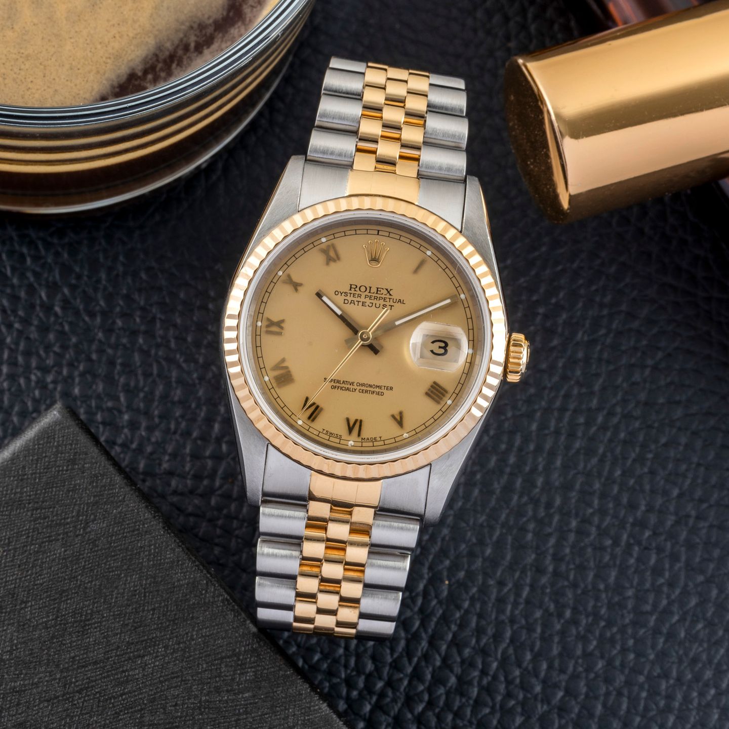 Rolex Datejust 36 16233 (1991) - Champagne dial 36 mm Gold/Steel case (1/8)