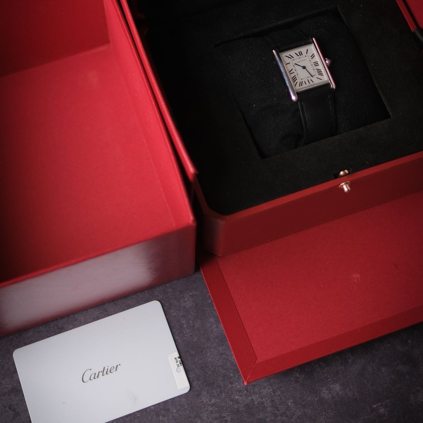 Cartier Tank WSTA0109 (Unknown (random serial)) - Silver dial 26 mm Steel case (3/8)