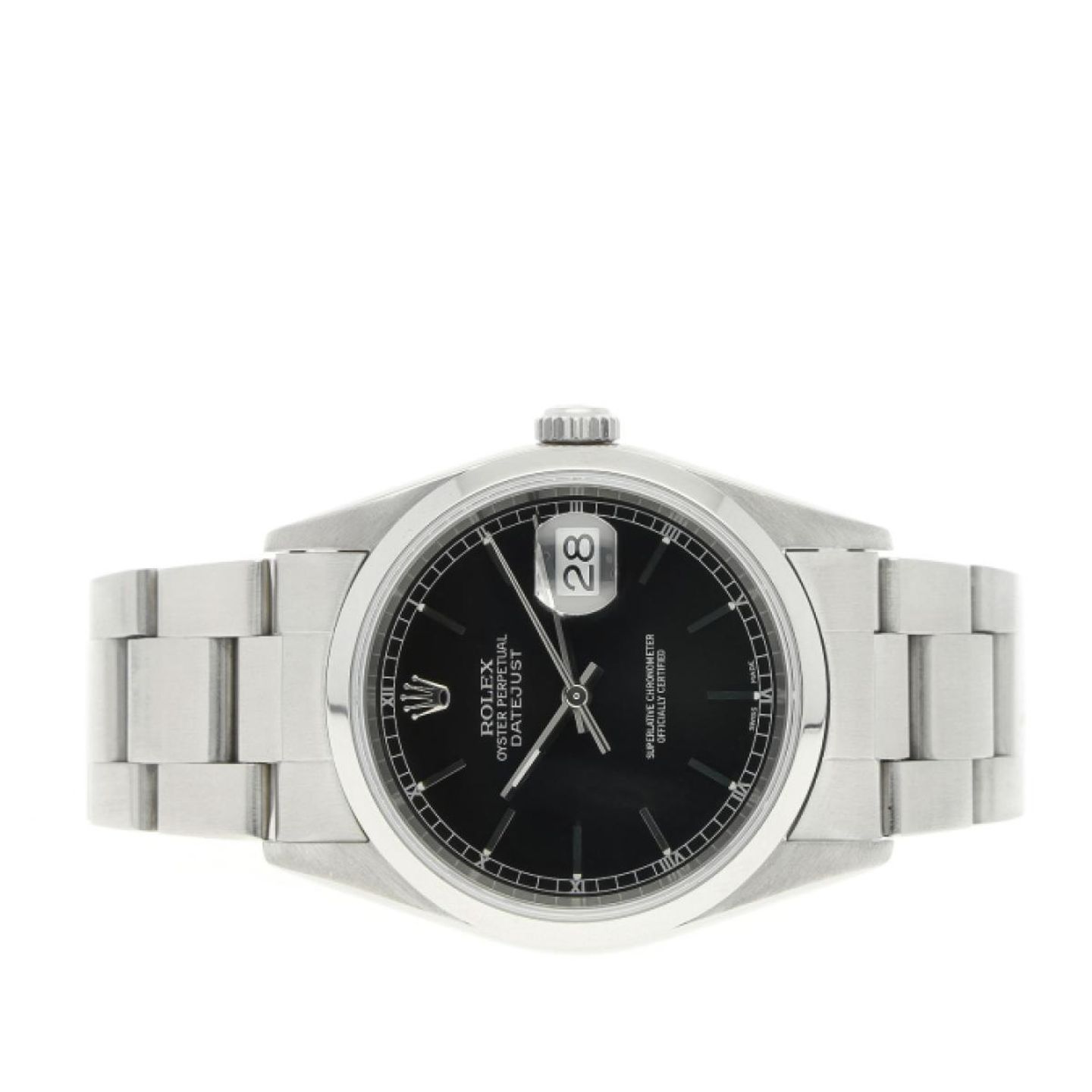Rolex Datejust 36 16200 (2002) - Black dial 36 mm Steel case (6/7)