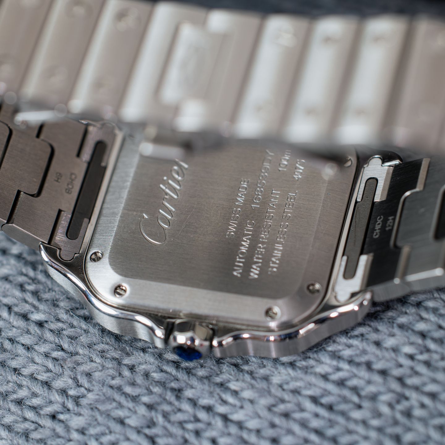 Cartier Santos WSSA0063 (2023) - Blue dial 35 mm Steel case (4/7)