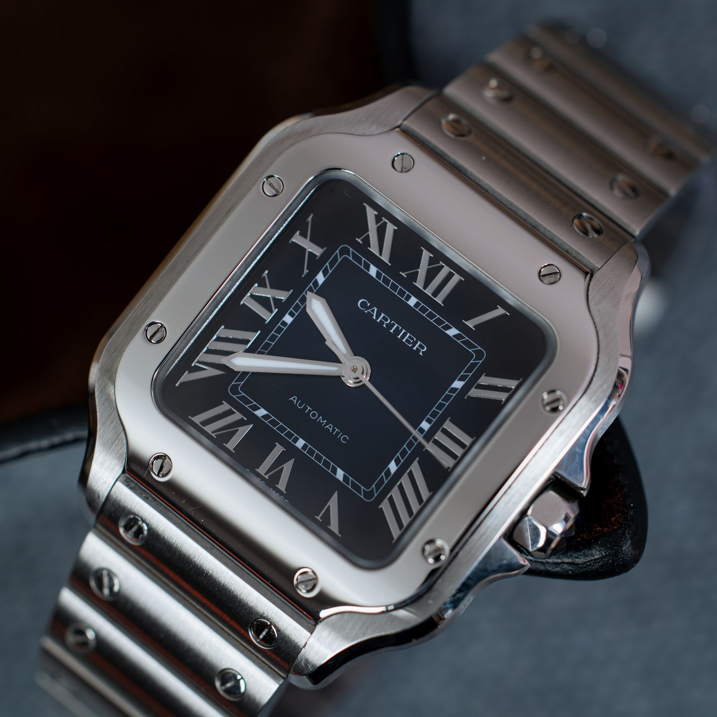 Cartier Santos WSSA0063 (2023) - Blue dial 35 mm Steel case (2/7)