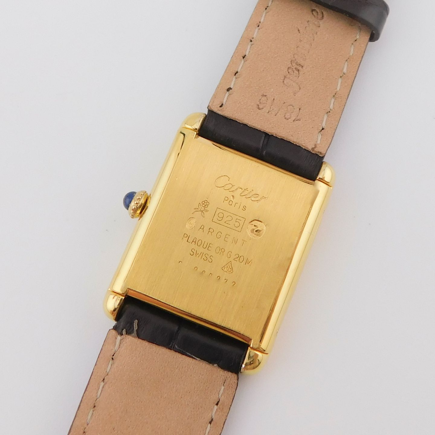 Cartier Tank Vermeil 6 (1990) - Yellow dial 23 mm Silver case (4/4)