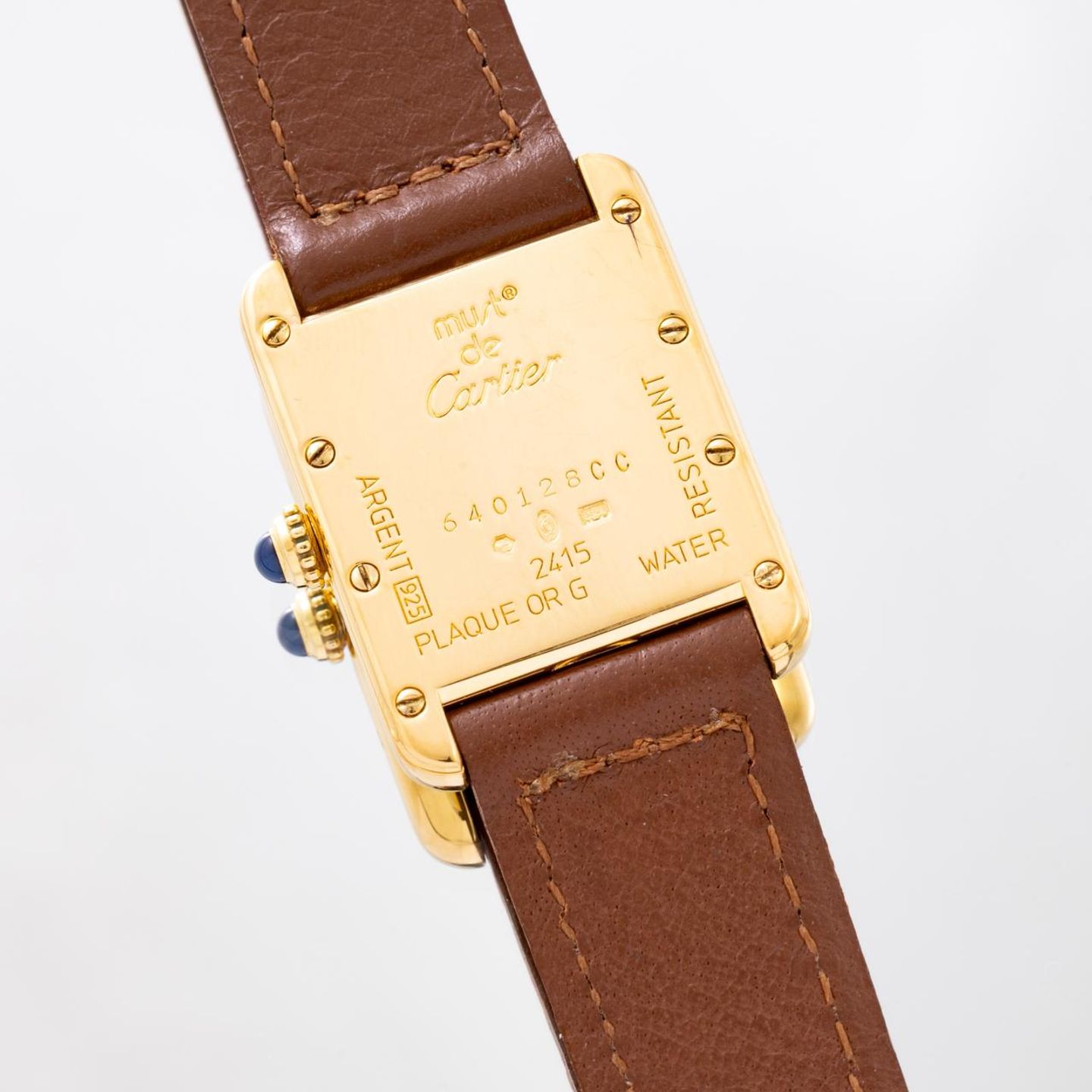 Cartier Tank 2415 (1990) - White dial 22 mm Steel case (3/8)